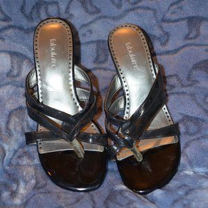 Fabulaire Black Patton Sandal with Heel Size 8